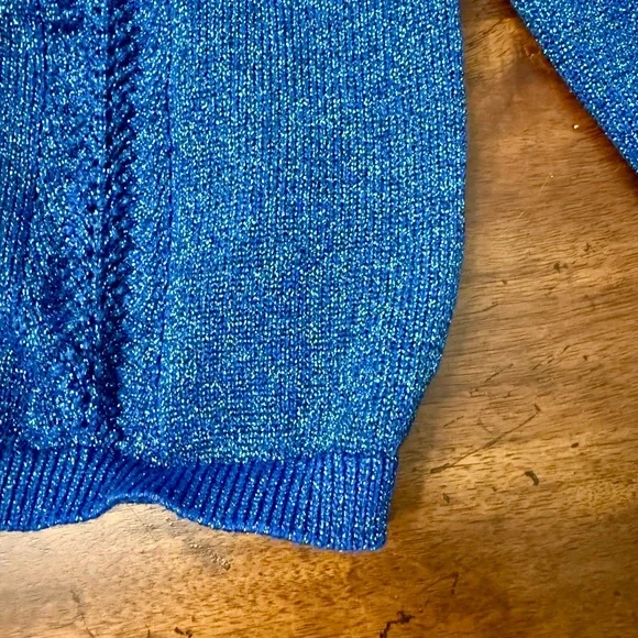 Mini Boden Frill Sparkle Cardigan, Navy Multi Sparkle Size 8-9 NWOT - Picture 4 of 7